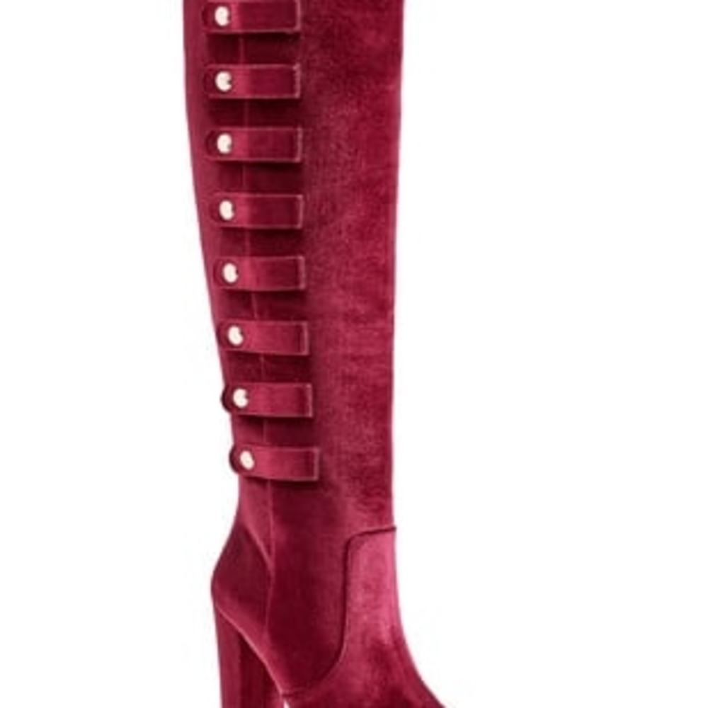 Chic Over the Knee Burgundy Boots